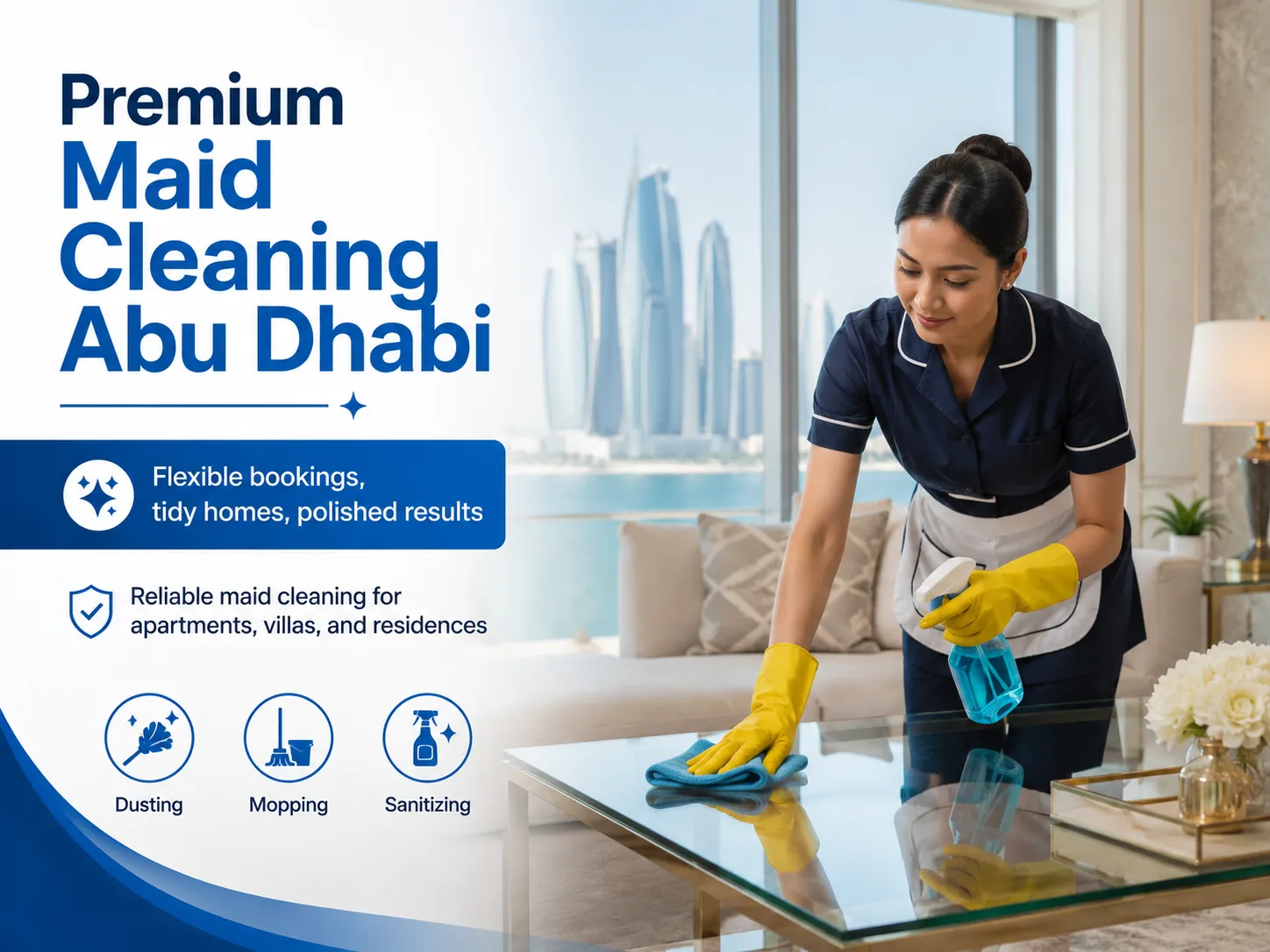 Maid cleaning services Abu Dhabi by Top H Services
