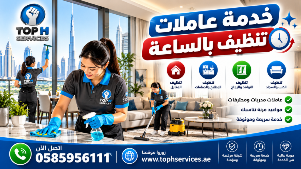 خدمة تنظيف بالساعة في دبي